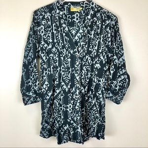 rock flower paper tops black button down tunic top l xl poshmark rock flower paper clothing